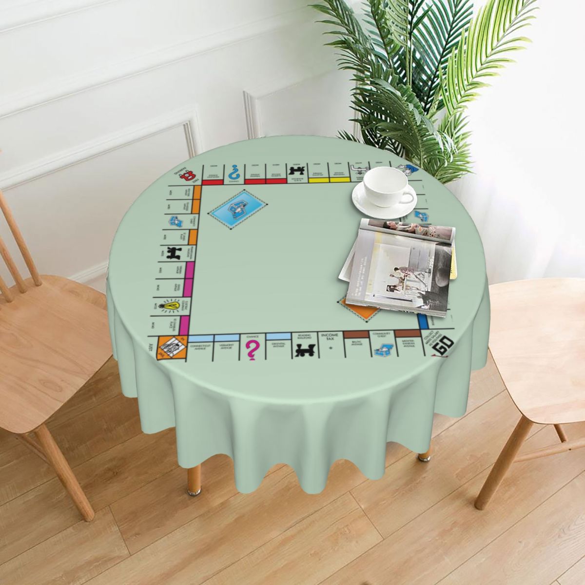Board Game Monopoli - Board Game Board- Monopoly Waterproof Round