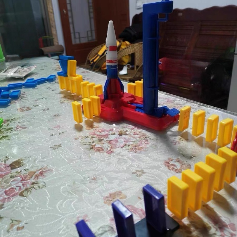 Board Game Monopoli - Domino Building Blocks with Aircraft Tracks
