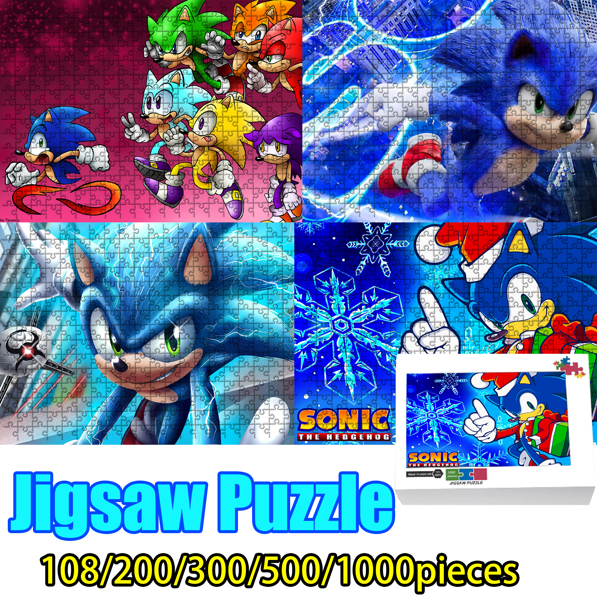 Jigsaw Puzzle Adult - Sonic Wooden Jigsaw Puzzle 108/200/300/500/1000 Pcs,
