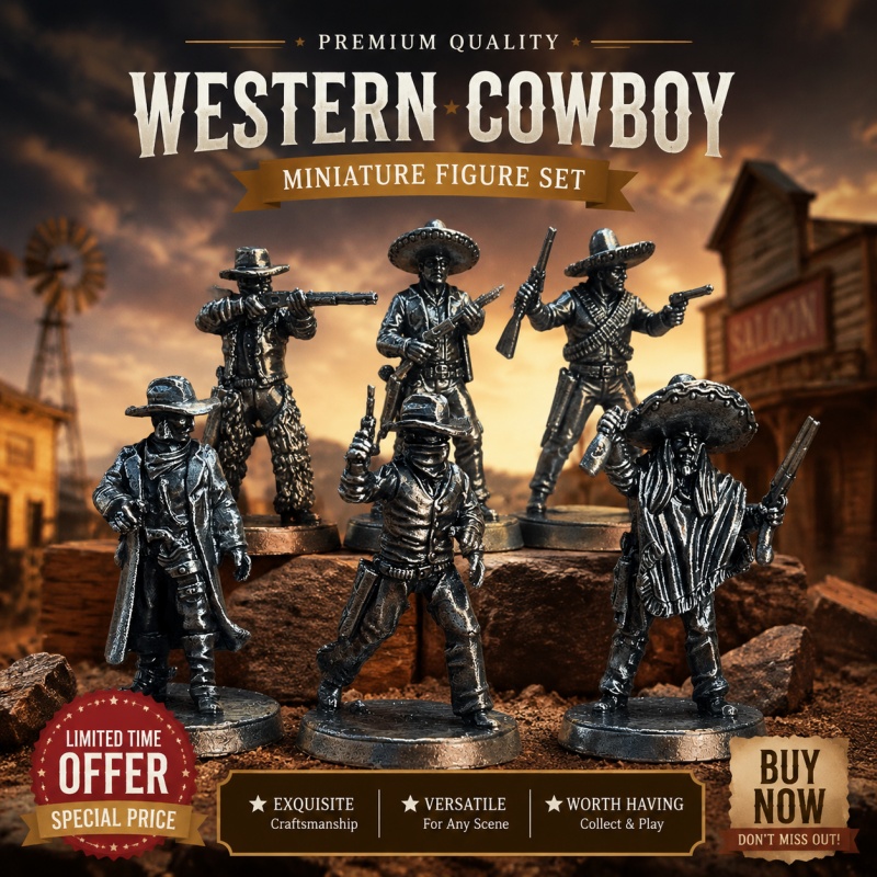 Board Game Electronic Table - Wild West Cowboy White Copper Miniatures