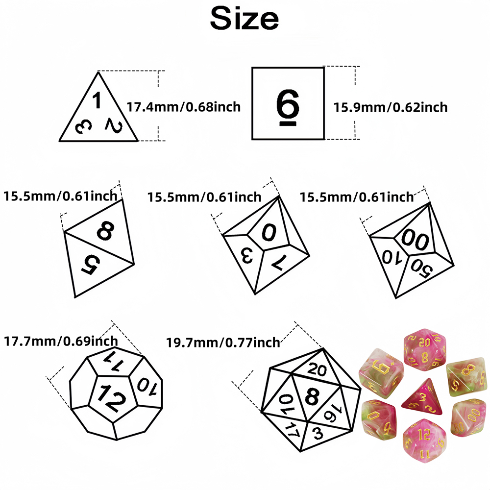 7pcs Board Game Dice Set Retro - огляд і ціна Board Game Font