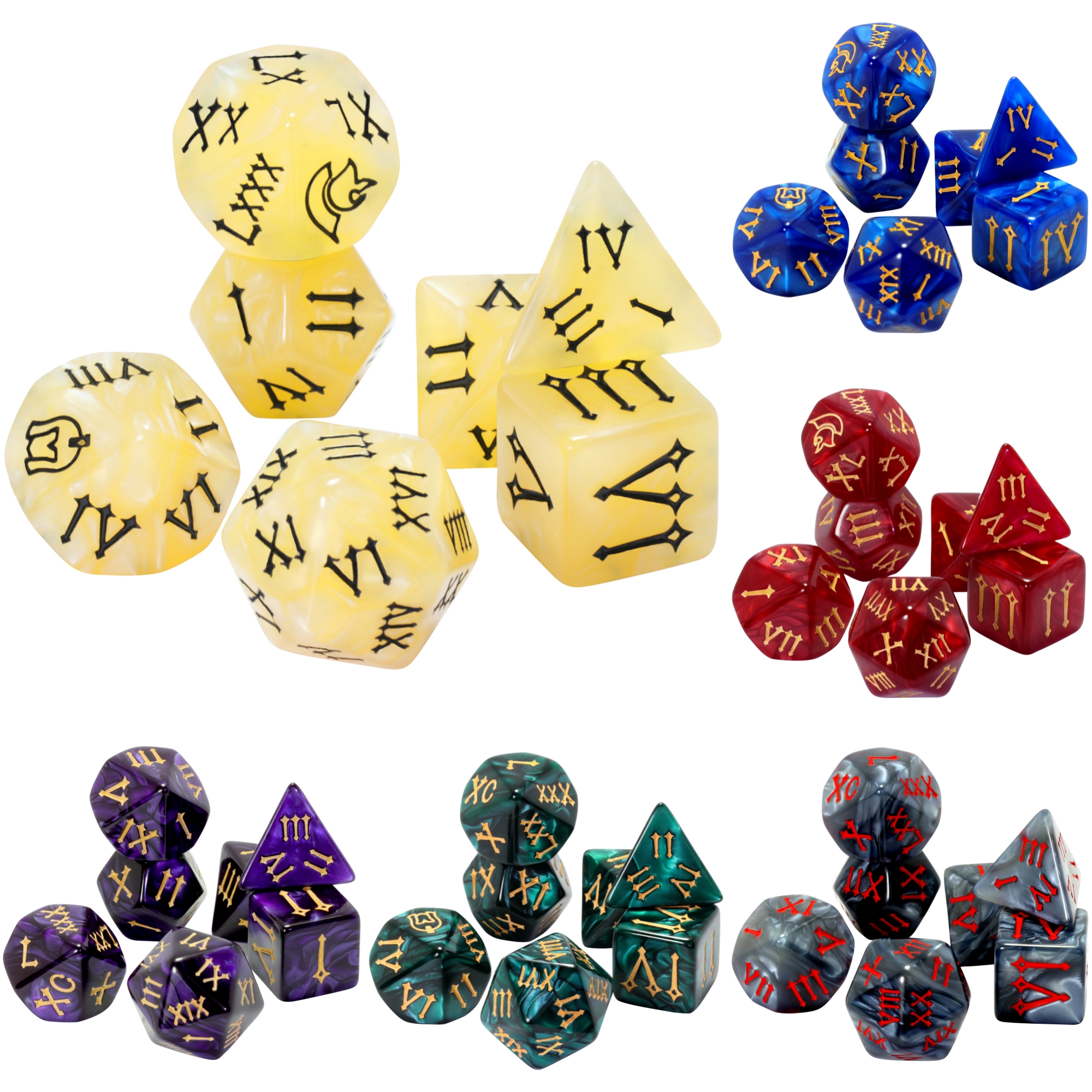 DND Dice 7pcs Marble Effect Po - огляд і ціна Board Game Font
