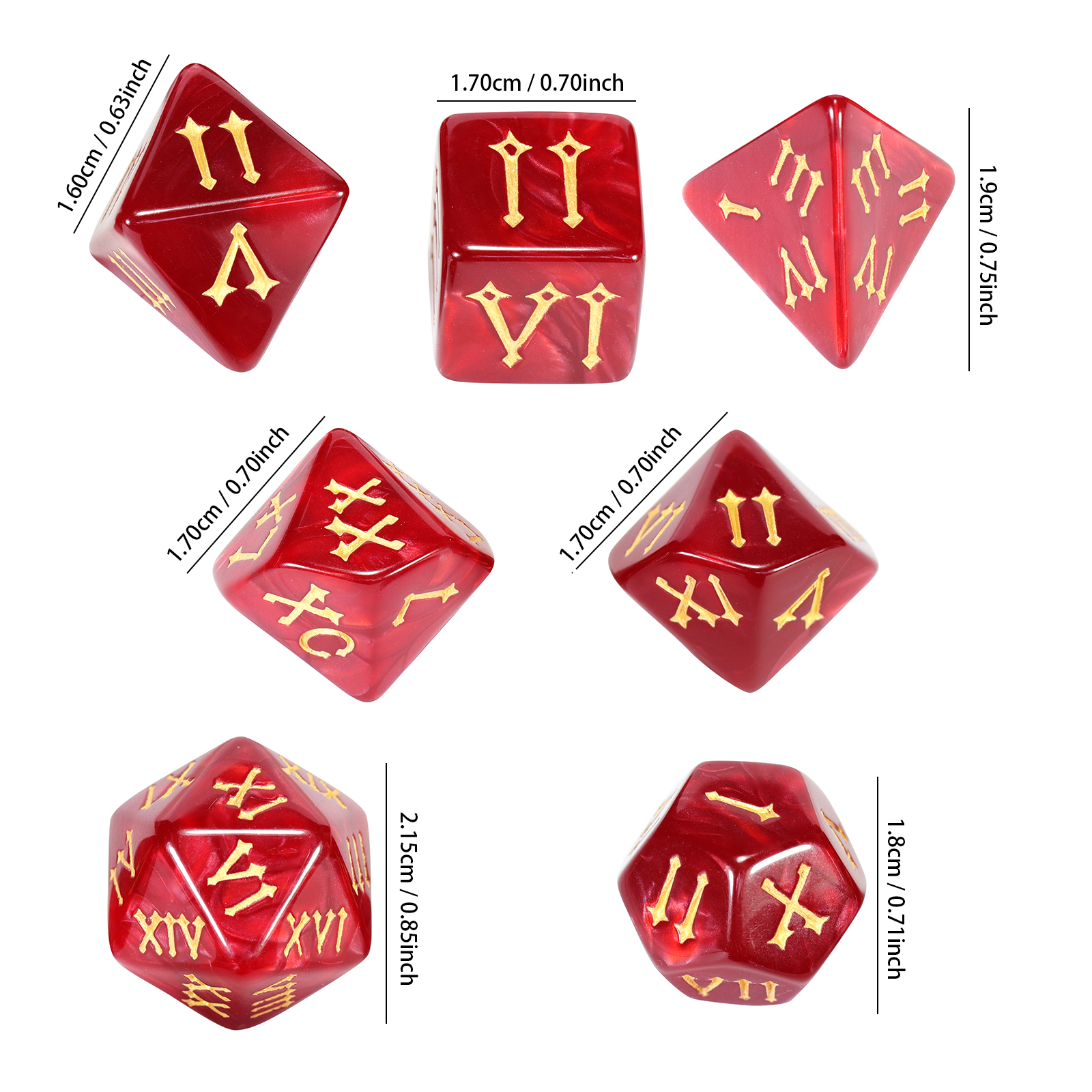 DND Dice 7pcs Marble Effect Po - огляд і ціна Board Game Font