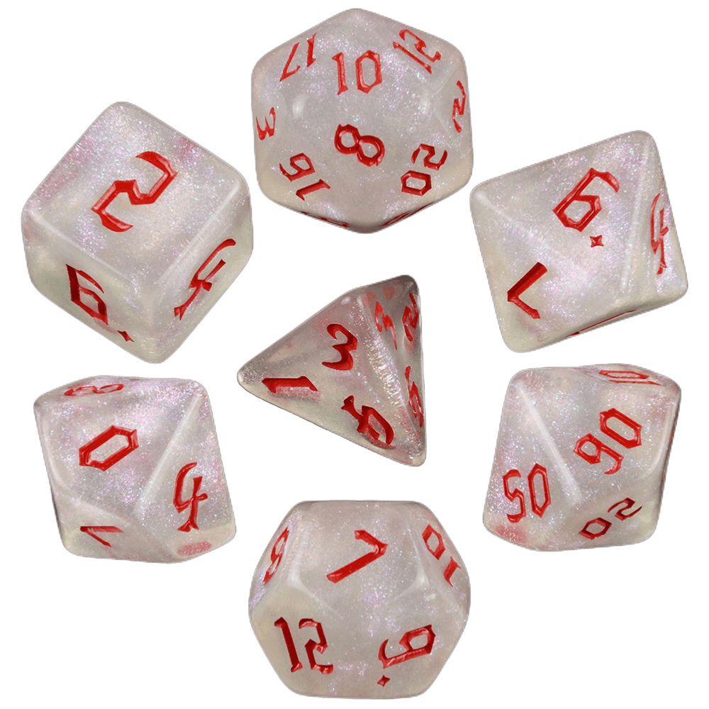 Glitter Polyhedral Dice Set 7p - огляд і ціна Board Game Font