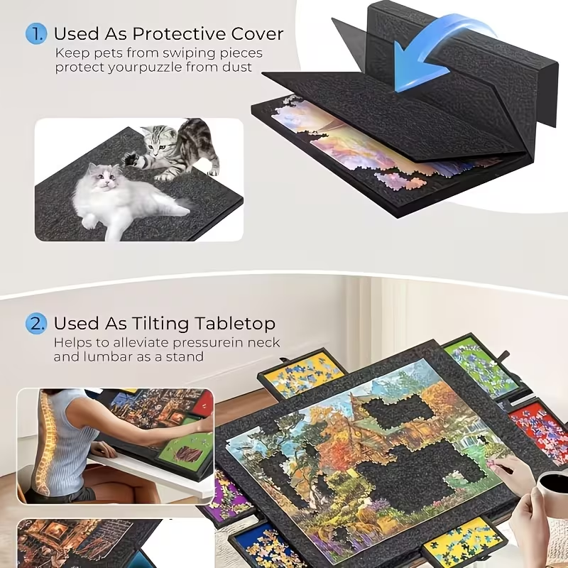 6-Drawer 1500pcs Jigsaw Puzzle - огляд і ціна Board Game For 2 People