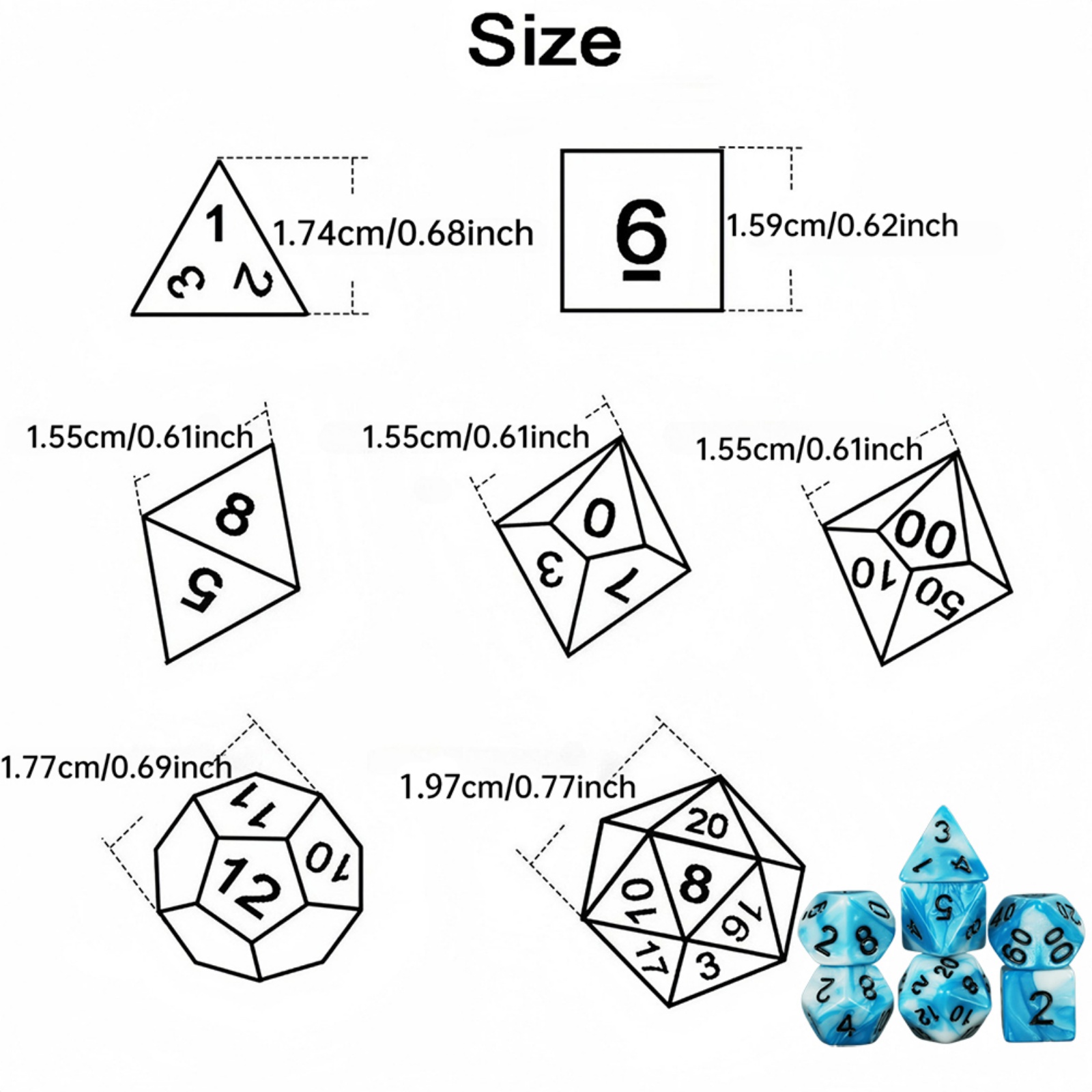7pcs DND Dice Mixing Color Pol - огляд і ціна Board Game Electronic Table