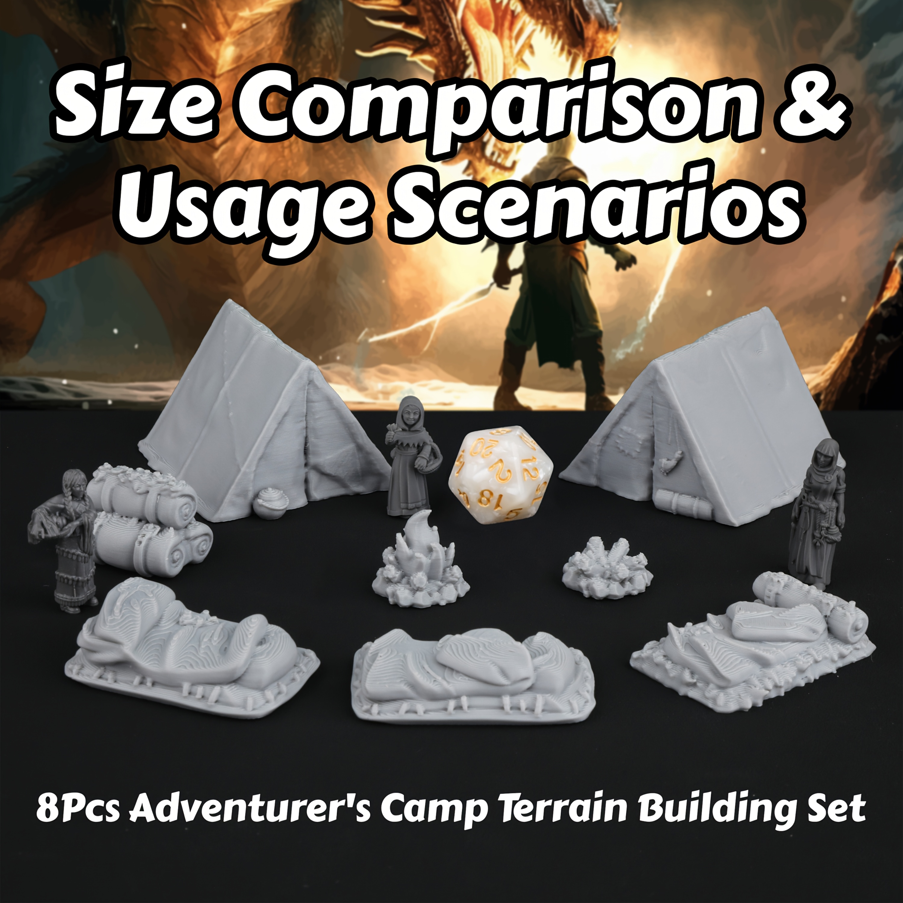 8pcs RPG Adventurer's Camp Min - огляд і ціна Board Game Dune