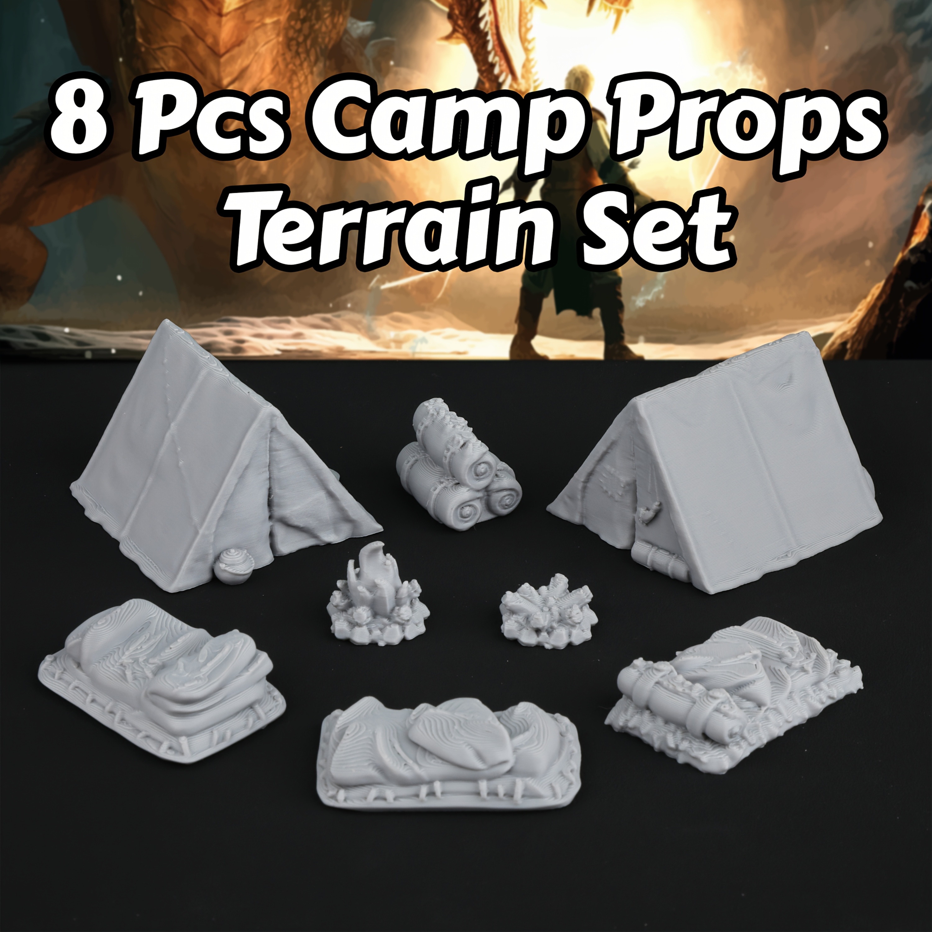 8pcs RPG Adventurer's Camp Min - огляд і ціна Board Game Dune