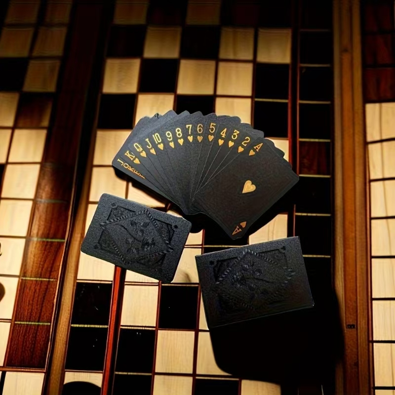 Color Black Gold Playing Card  - огляд і ціна Board Game With Chips