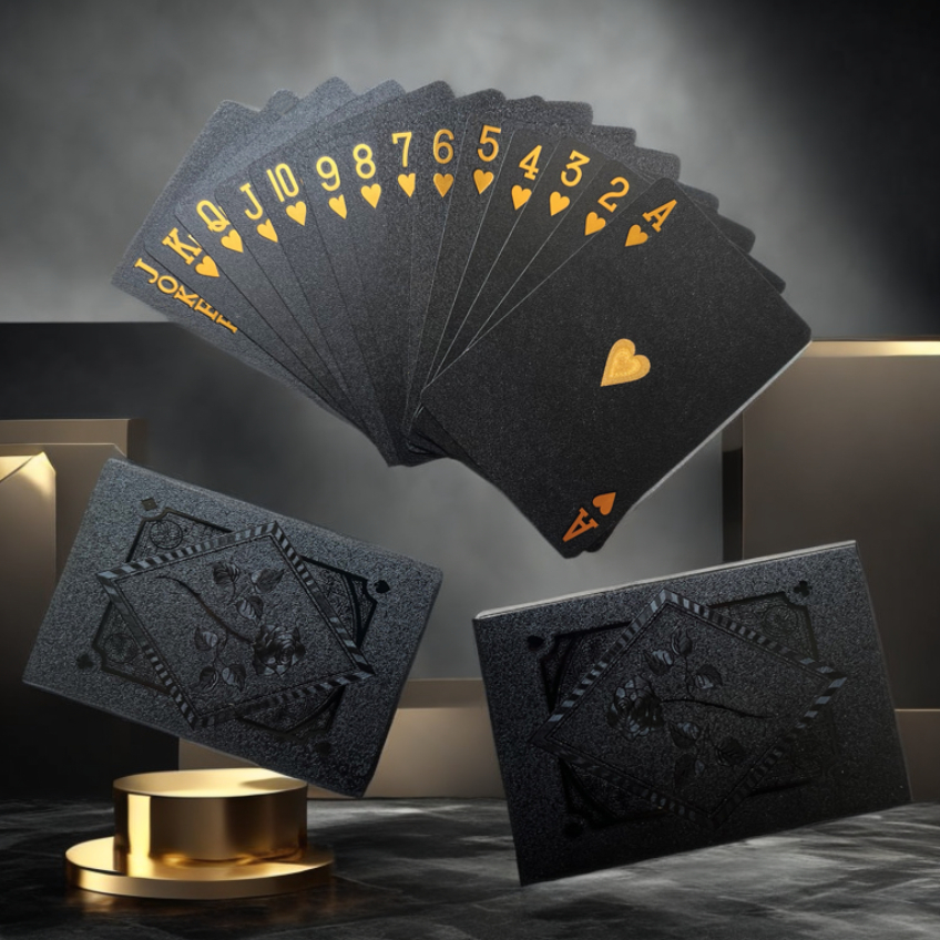 Color Black Gold Playing Card  - огляд і ціна Board Game With Chips