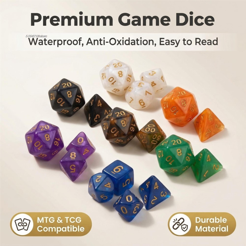 7pcs Set Dice Board Games Roll - огляд і ціна Board Game Verdant